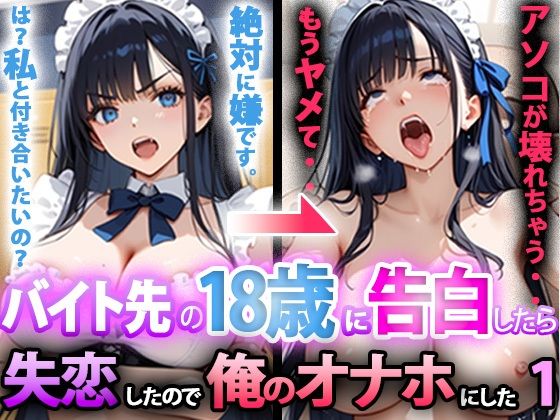 【エロ漫画】バイト先の18歳に告白したら、失恋したので俺のオナホにした話 前編