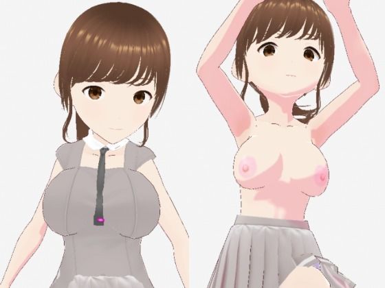 【エロ漫画】グレーと茶色の真ん中のような色の服のお姉さん（セリフなし  3DCGモデル  イラスト集）