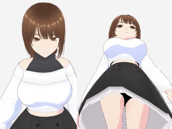 【エロ漫画】ツンデレっぽい巨乳のお姉さん（セリフなし  3DCGモデル  イラスト集）