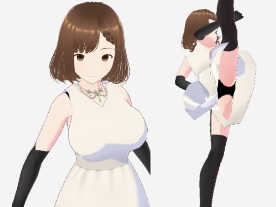 【エロ漫画】スカートの下にガーターストッキングを着たレディ（セリフなし  3DCGモデル  イラスト集）