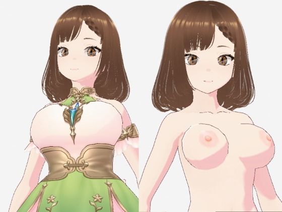 【エロ漫画】少しファンタジーっぽい衣装の巨乳のお姉さん（セリフなし  3DCGモデル  イラスト集）