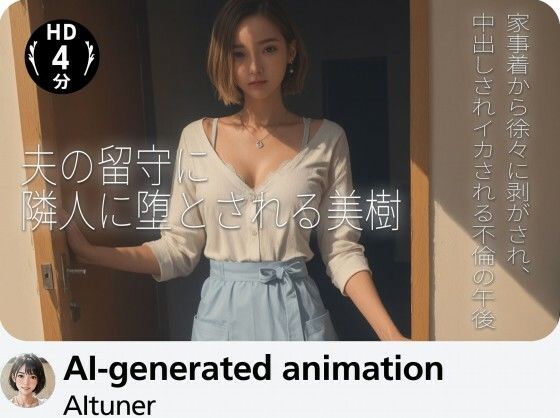【エロ漫画】【4分】夫の留守に隣人に堕とされる美樹 ―― 家事着から徐々に剥がされ、中出しされイカされる不倫の午後
