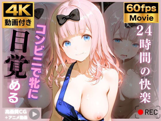 【エロ漫画】【4K動画付き】 24時間の快楽:コンビニで牝に目覚める 藤原〇花編 かぐ〇様は告らせたい