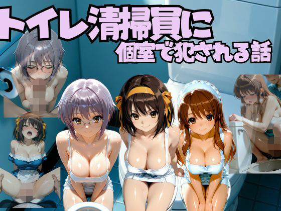 【エロ漫画】トイレ清掃員に個室で犯●れる話  涼◯ハルヒの憂鬱編
